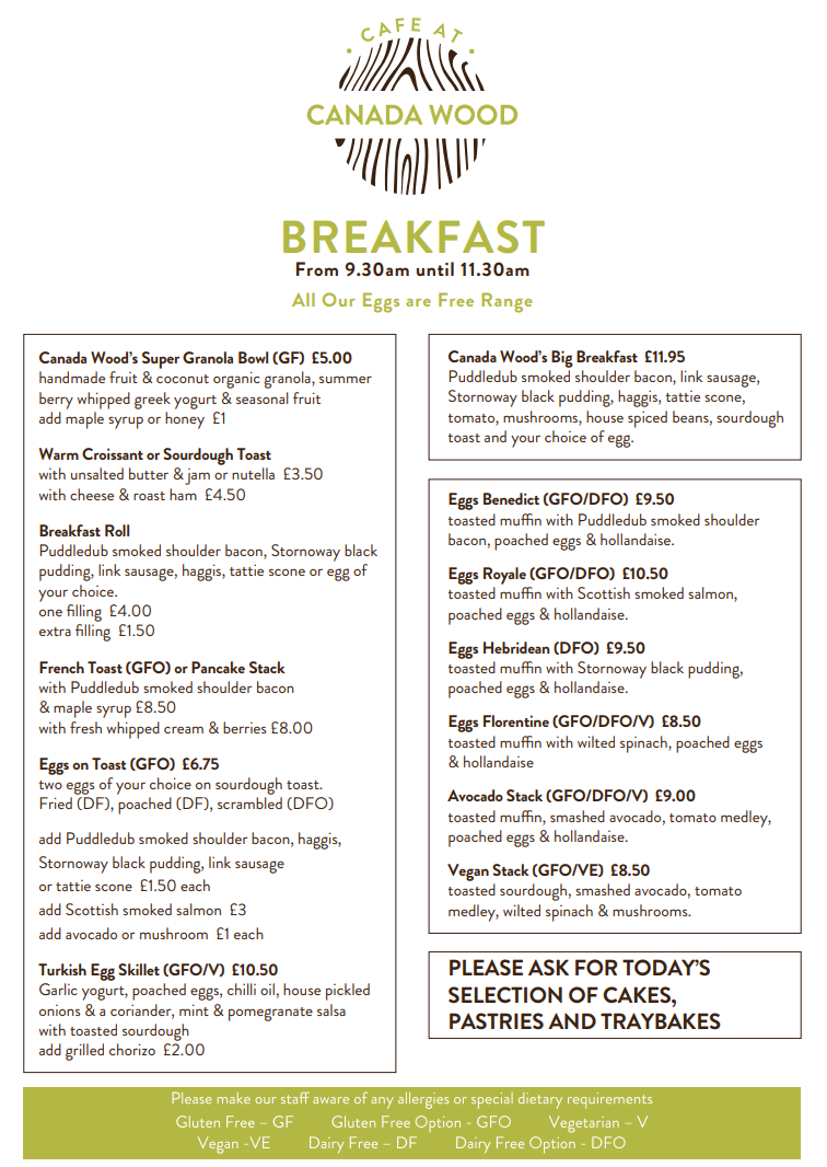 Menu Cafe At Canada Wood-1