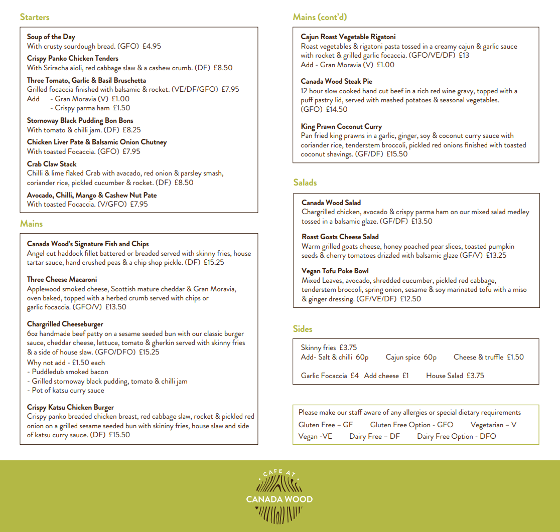 Menu Cafe At Canada Wood-2