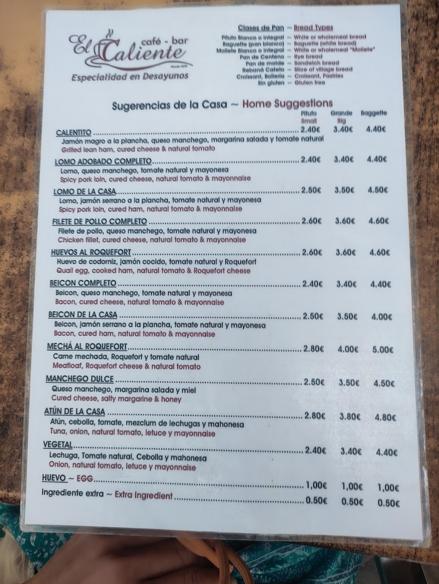 Menu Cafe - Bar El Caliente-5