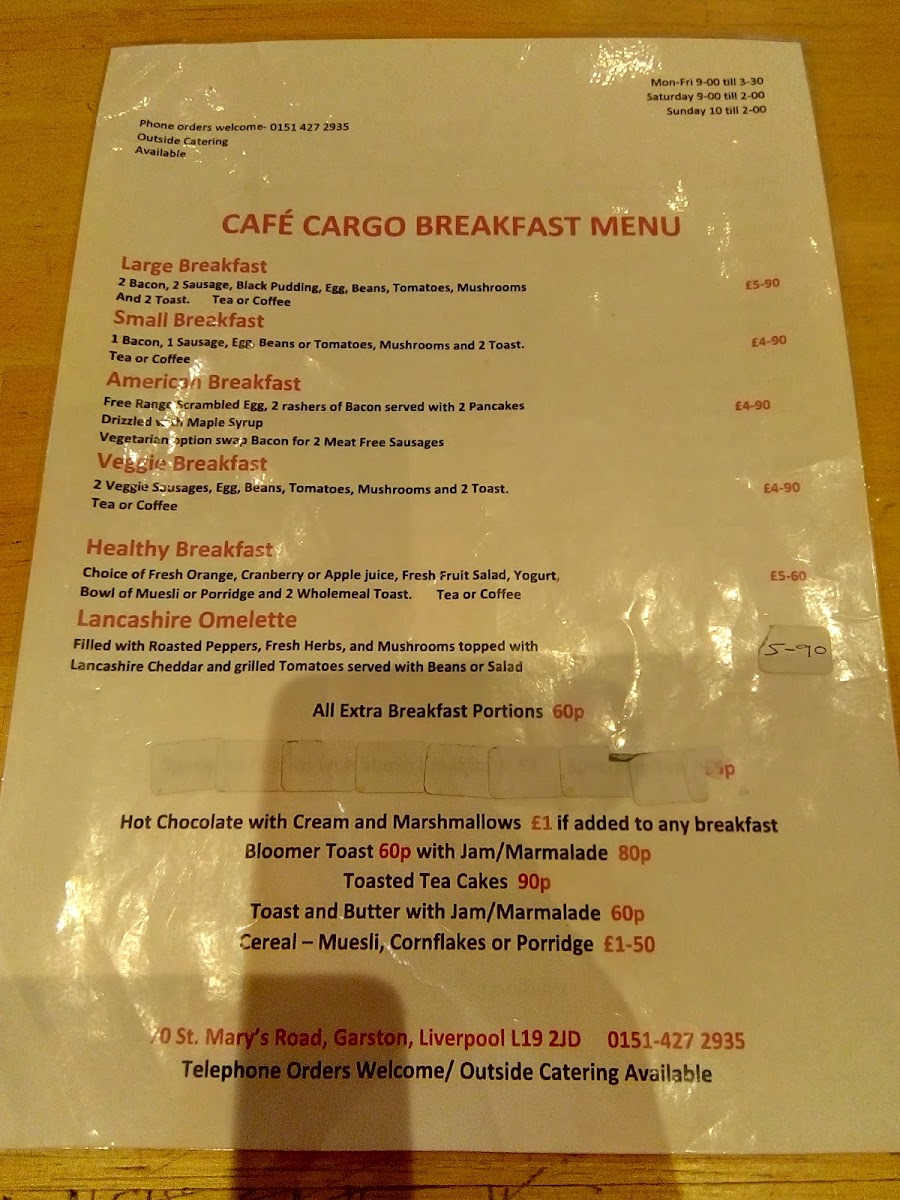 Menu Cafe Cargo-1