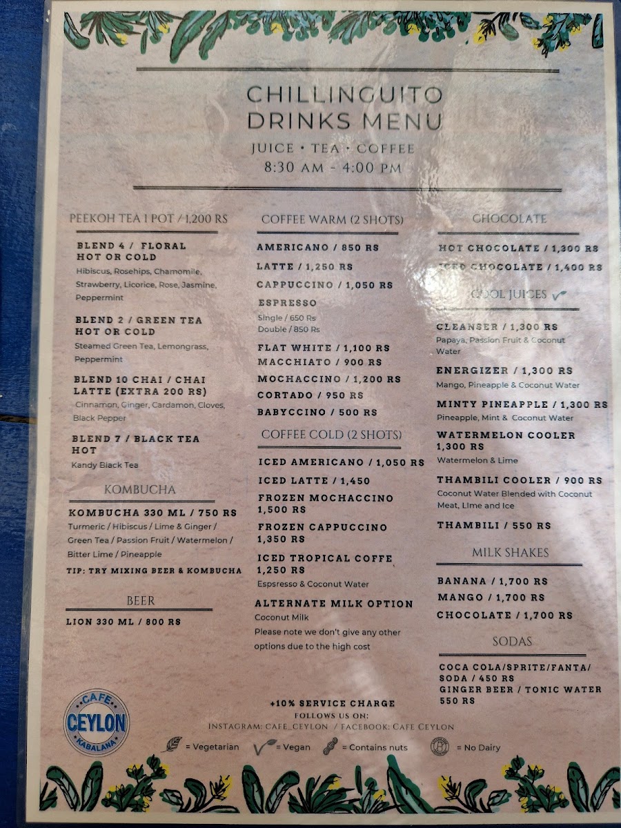 Menu Café Ceylon Ahangama-9