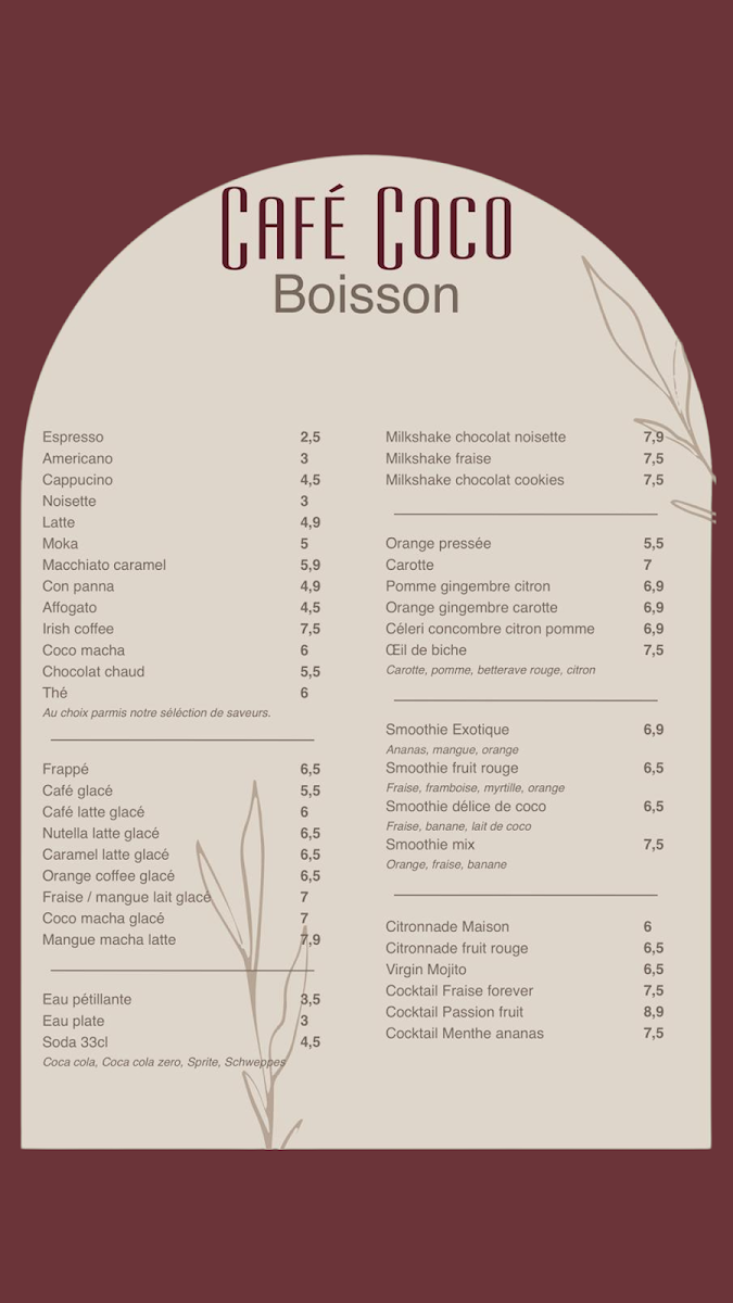 Menu Café Coco - Brunch, Lunch & More In Nice-4