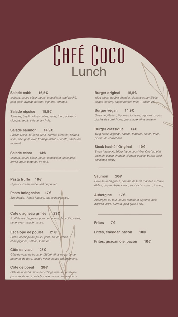 Menu Café Coco - Brunch, Lunch & More In Nice-5