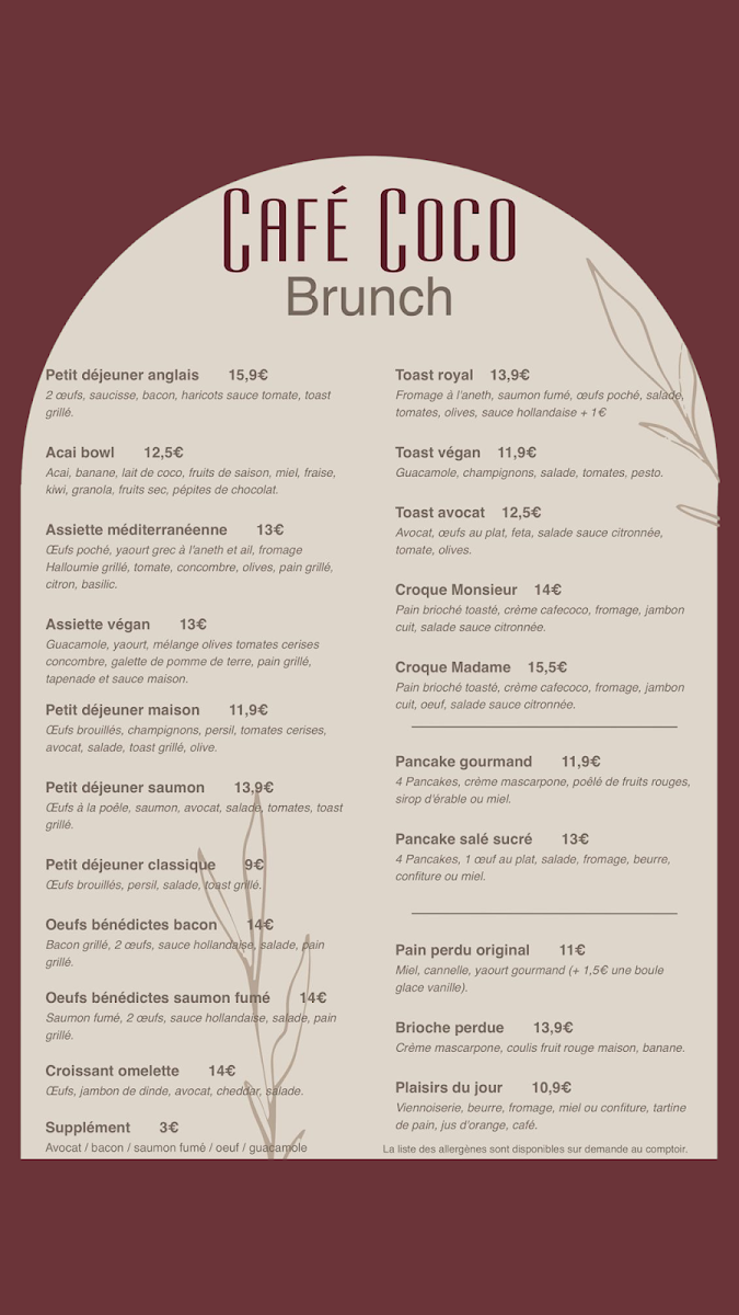 Menu Café Coco - Brunch, Lunch & More In Nice-6