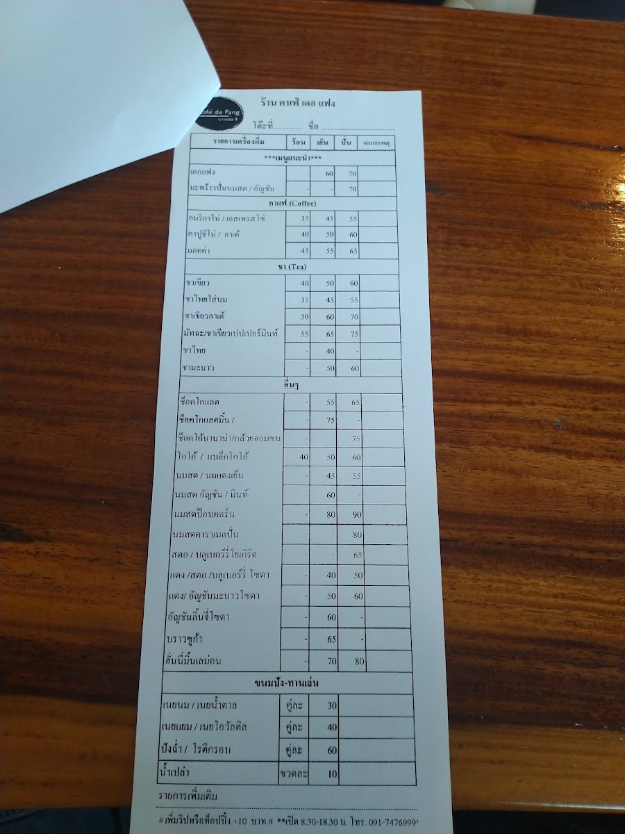 Menu Cafe De Fang-10
