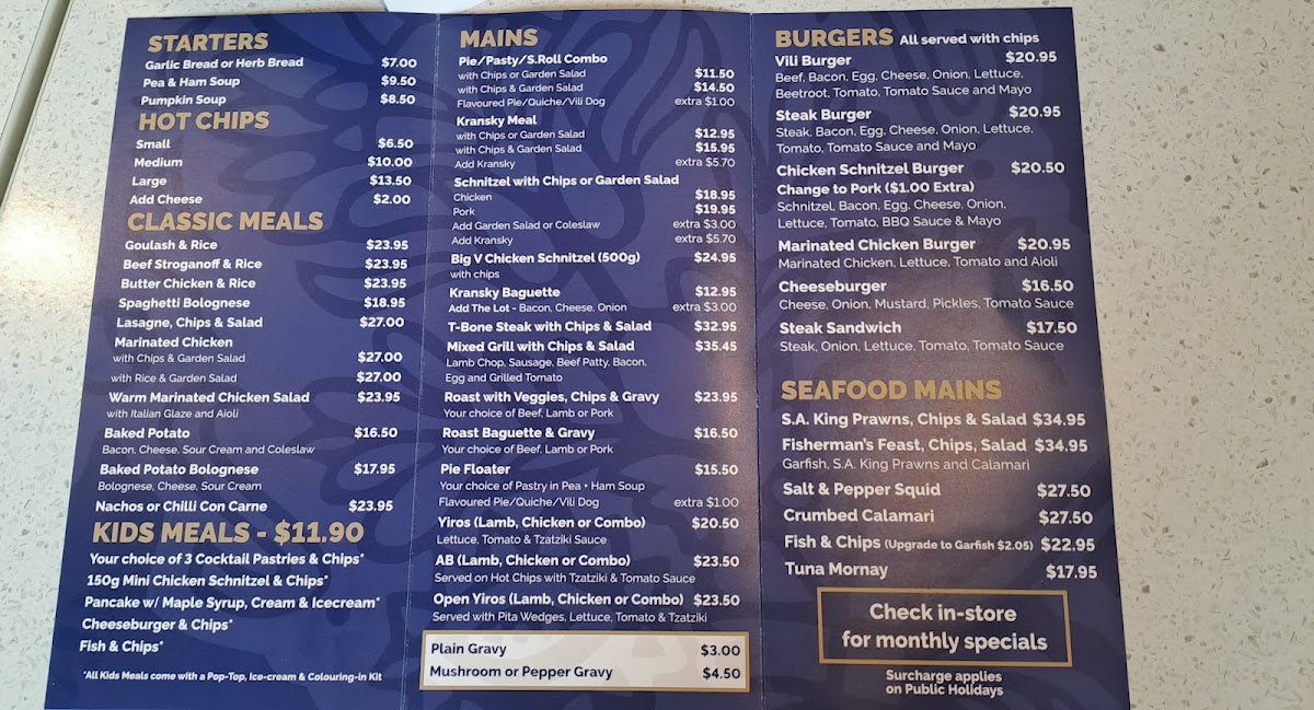 Menu Cafe De Vili's | Blair Athol-1