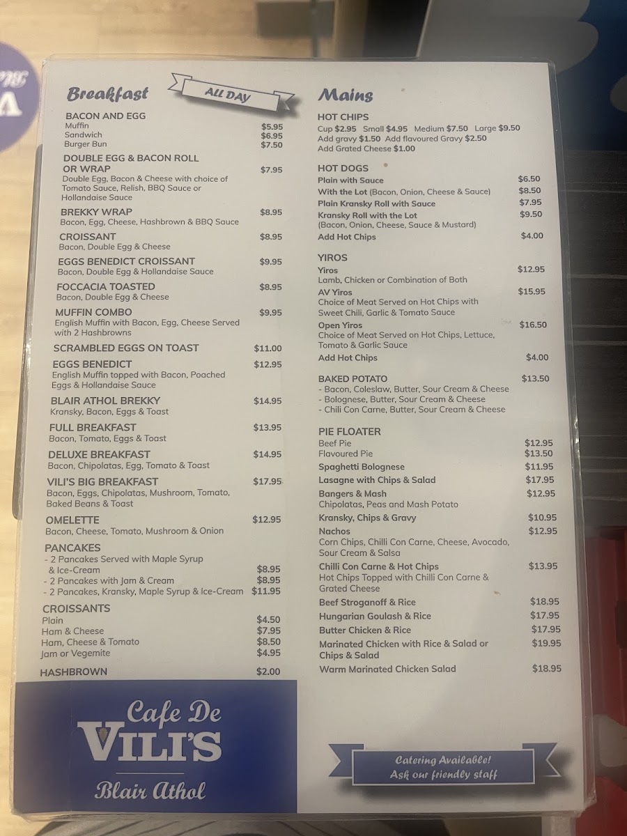 Menu Cafe De Vili's | Blair Athol-10