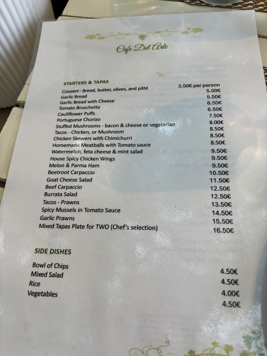 Menu Cafe Del Arte-1
