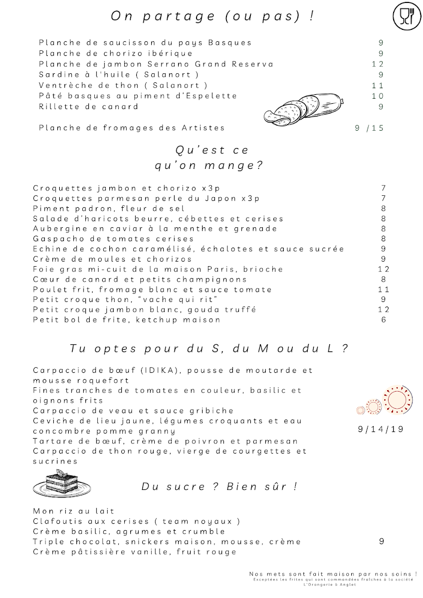 Menu Café Des Artistes Biarritz-3
