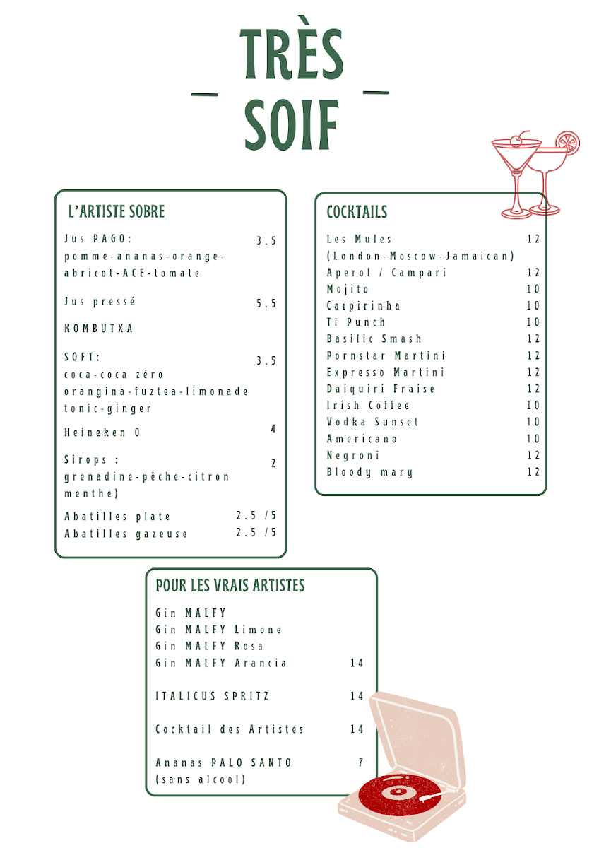 Menu Café Des Artistes Biarritz-4