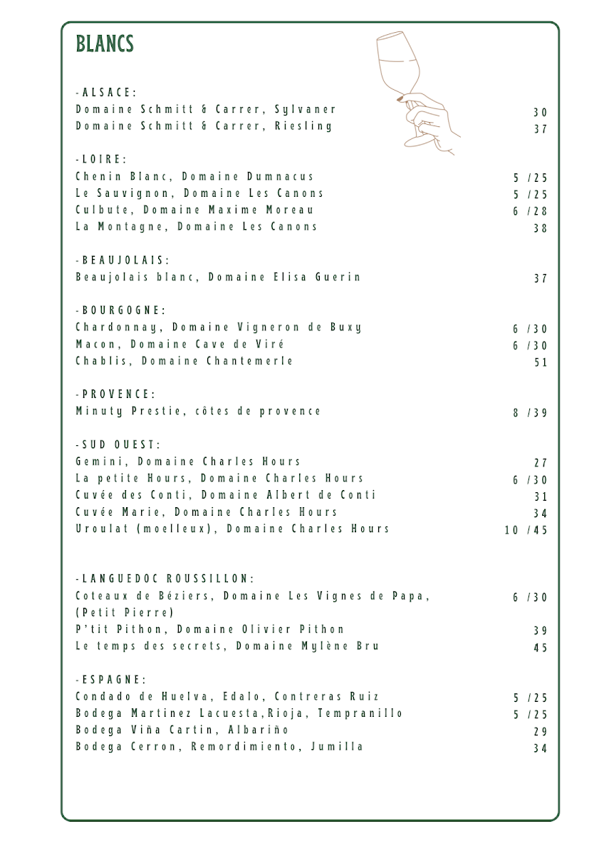 Menu Café Des Artistes Biarritz-7