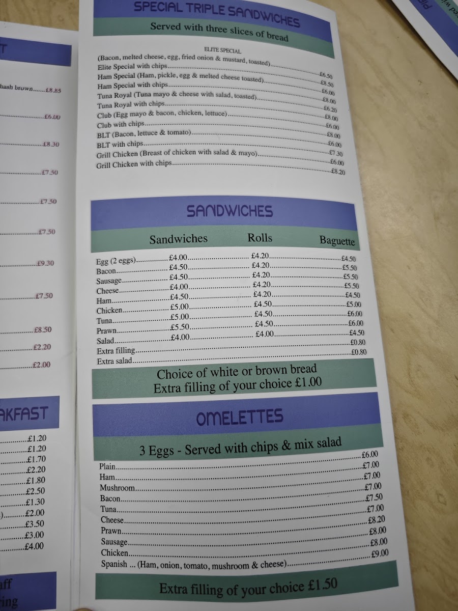 Menu Cafe Elite-8