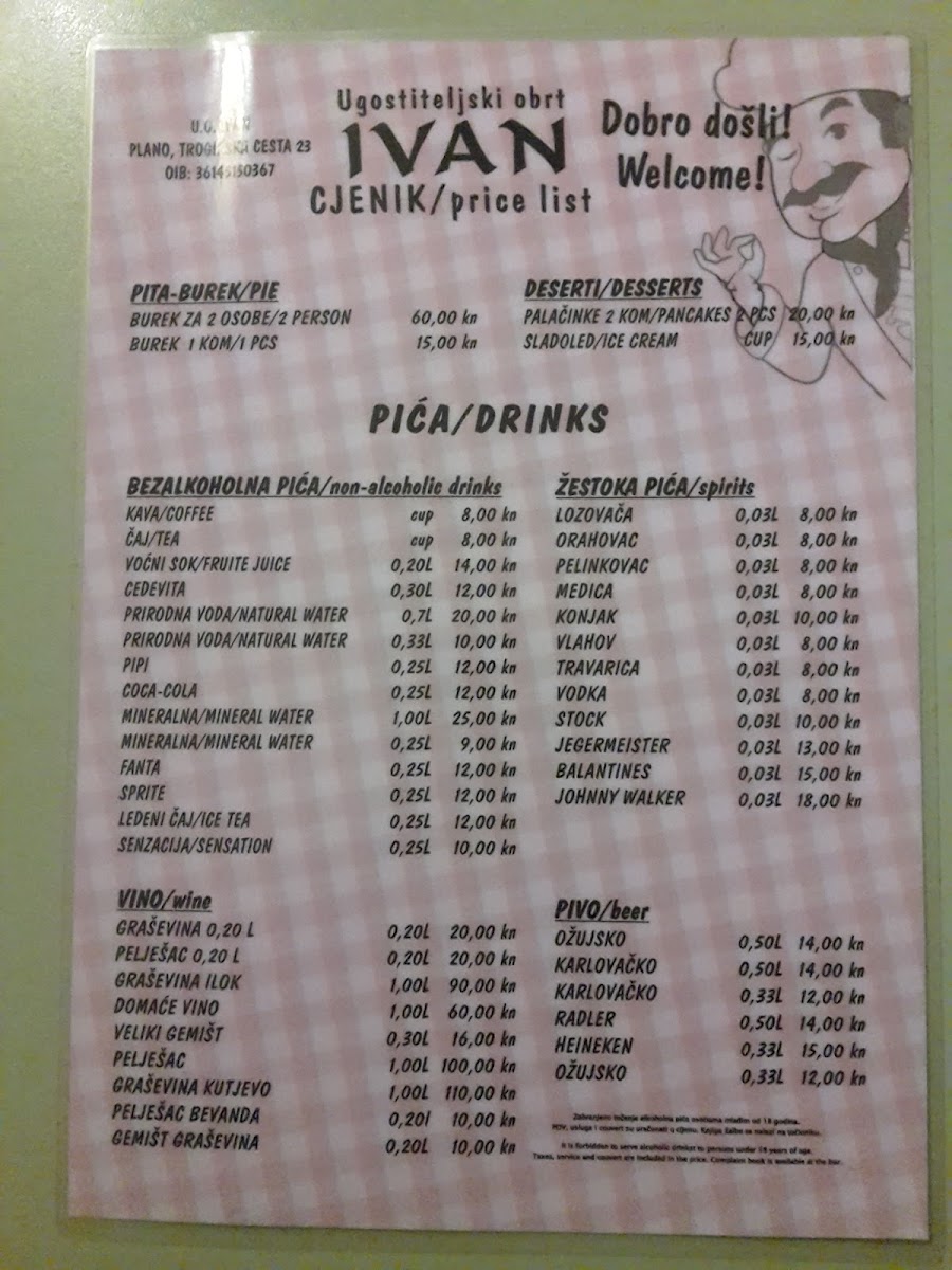Menu Cafe F1-1
