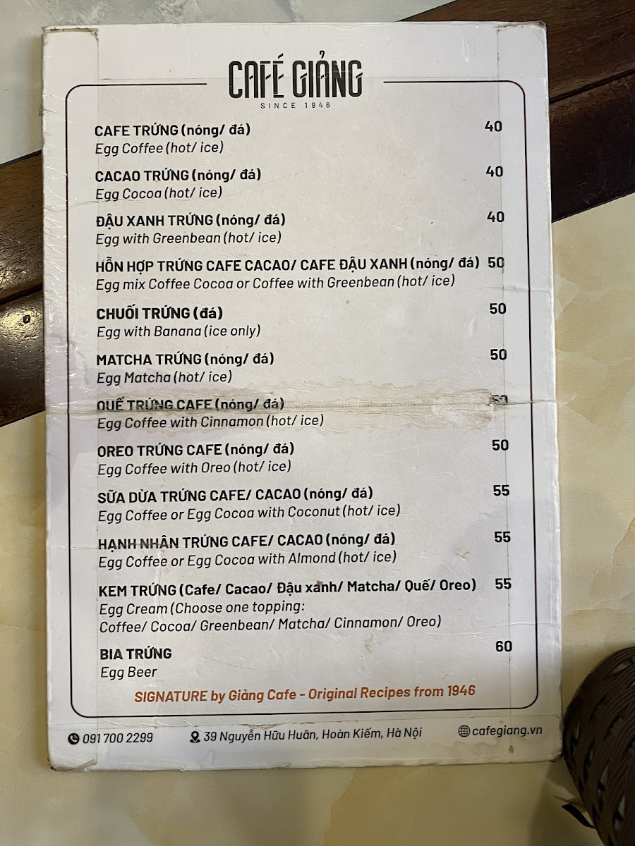 Menu Cafe Giảng-7