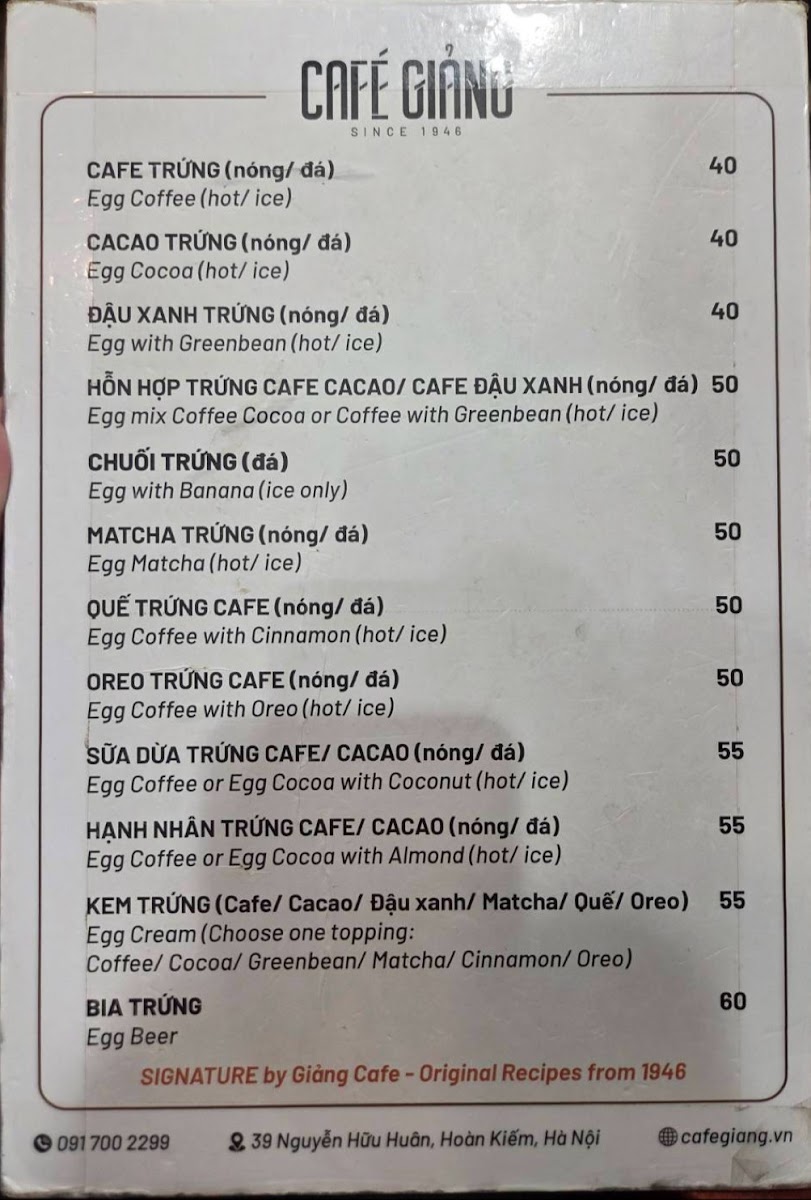Menu Cafe Giảng-8