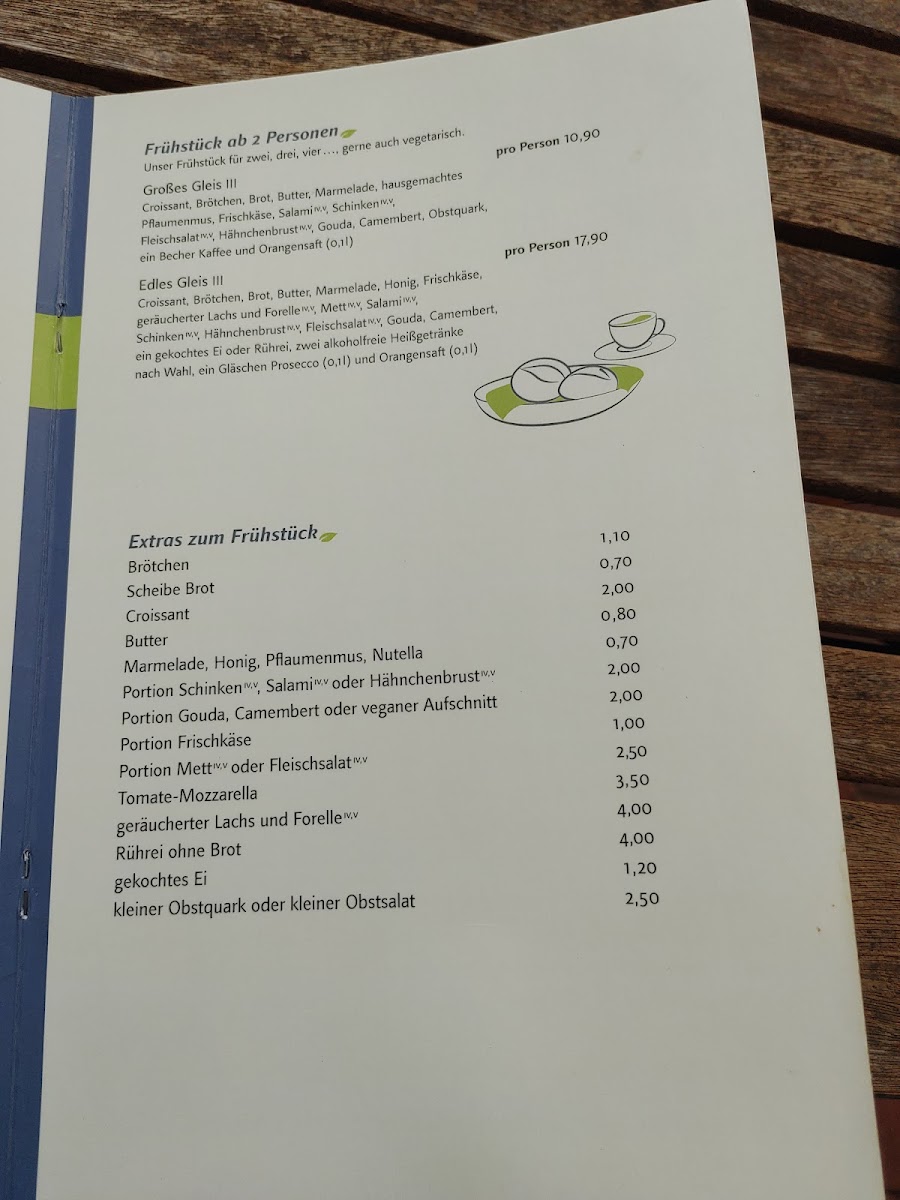 Menu Cafe Gleis Iii-9
