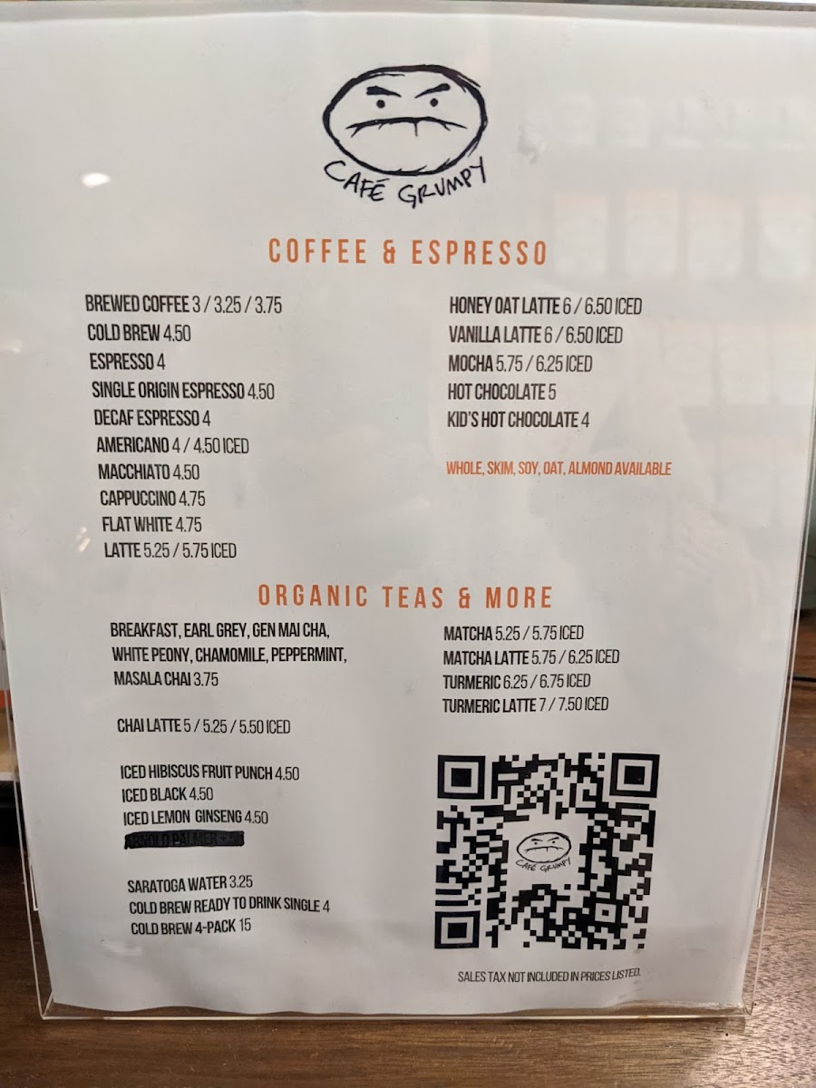 Menu Cafe Grumpy - Grand Central-5