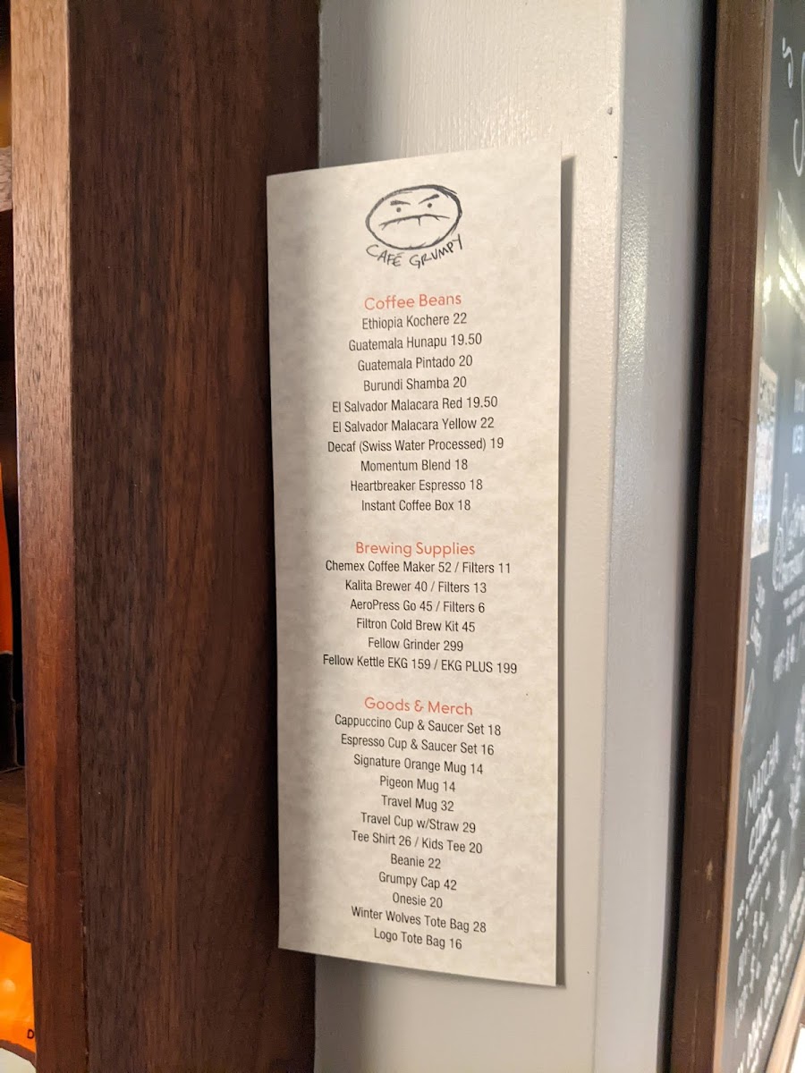 Menu Cafe Grumpy - Grand Central-9