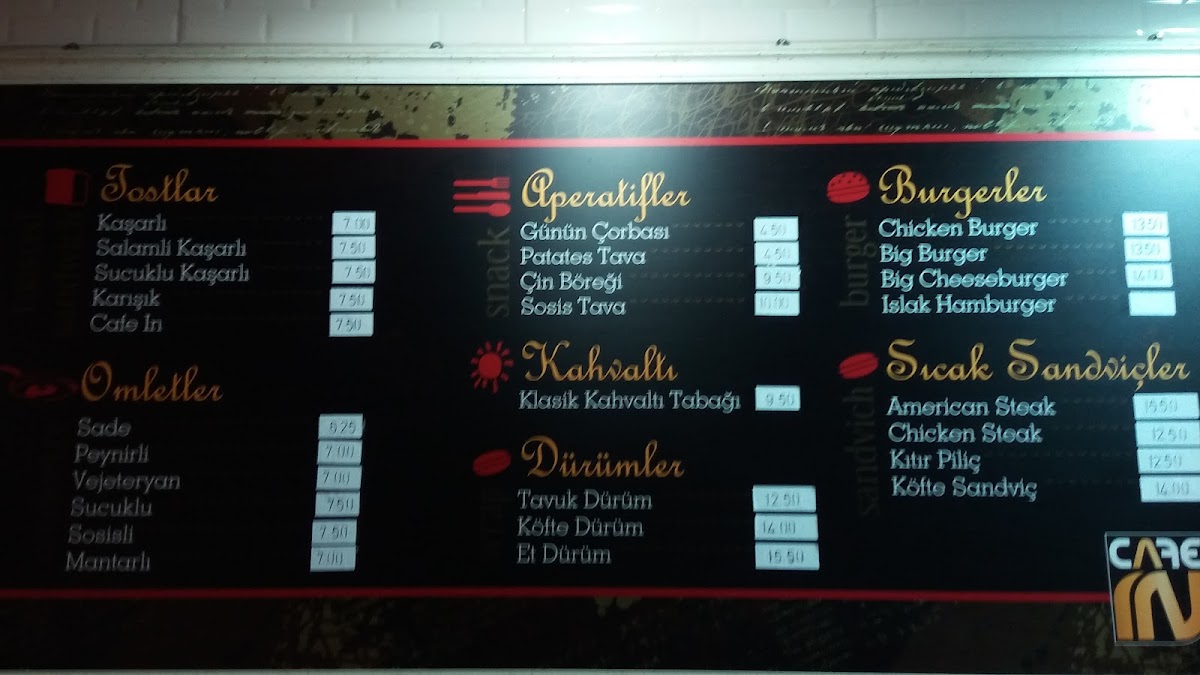 Menu Cafe In-3
