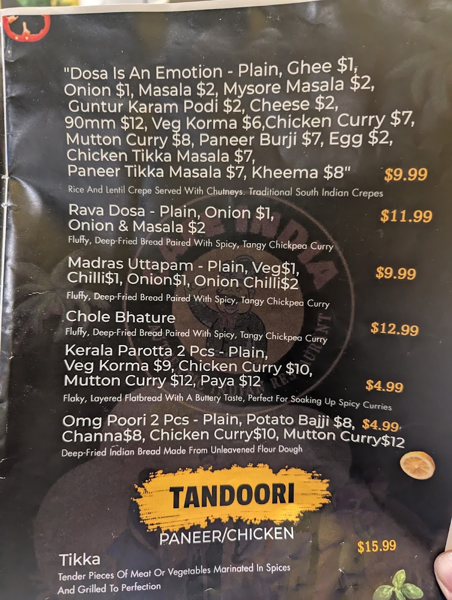 Menu Cafe India Denver-1