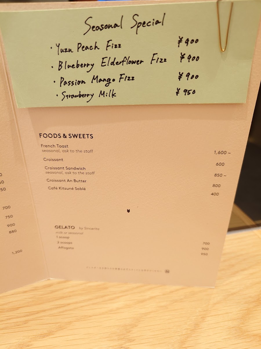 Menu Café Kitsuné Fukuoka-8