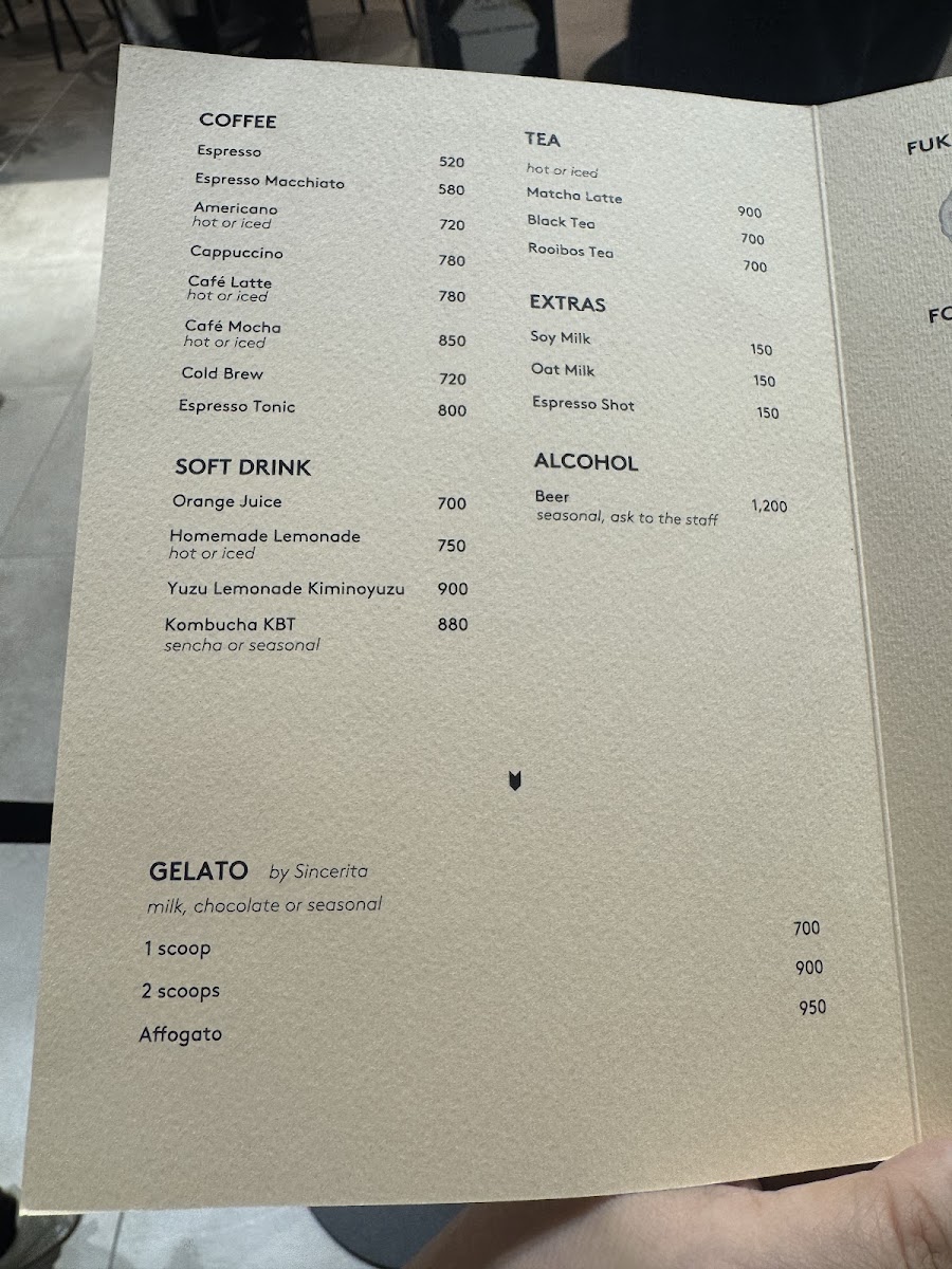Menu Café Kitsuné Fukuoka-9