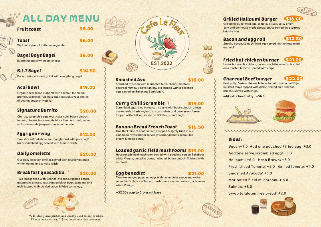 Menu Cafe La Fleur-2