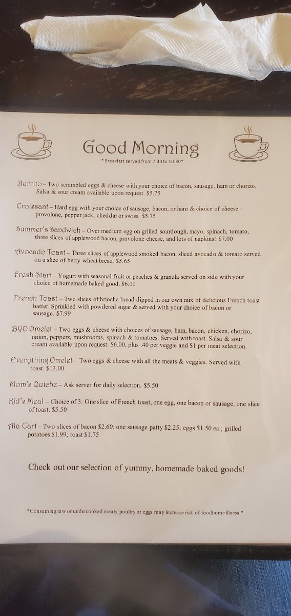 Menu Cafe Latté @ The Jackson-1