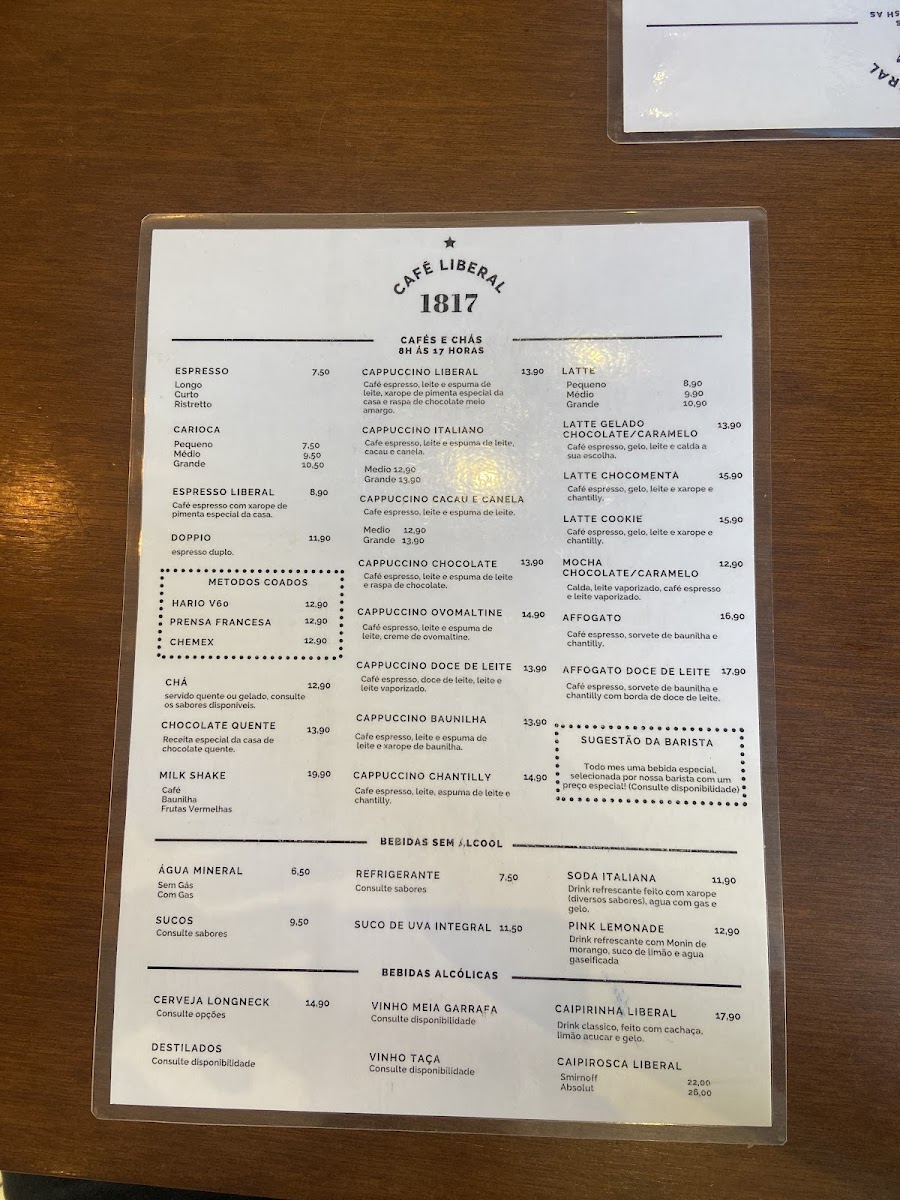 Menu Café Liberal 1817-10