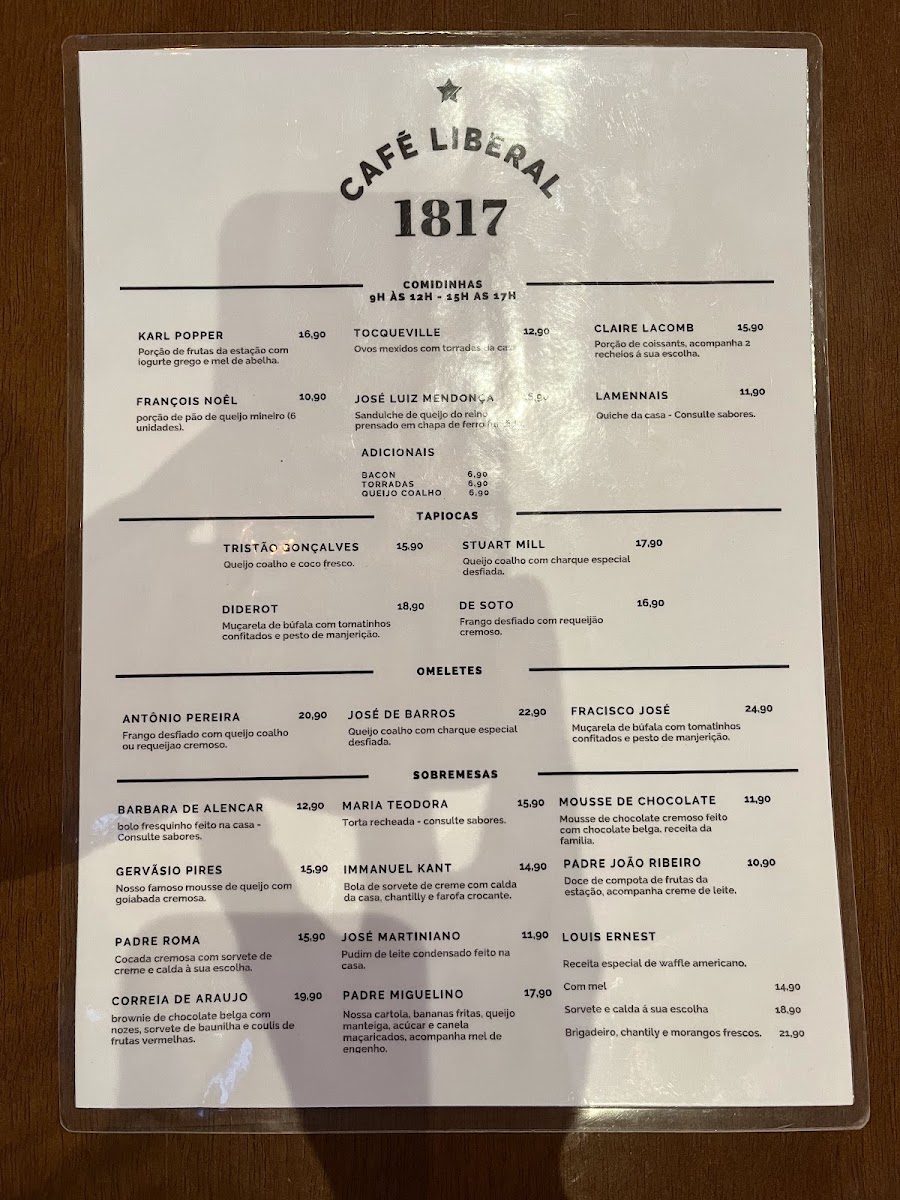 Menu Café Liberal 1817-7