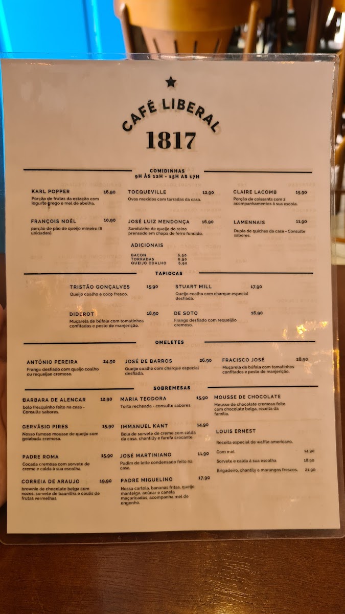 Menu Café Liberal 1817-9