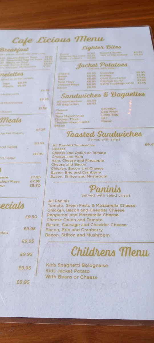 Menu Cafe Licious South Petherton-2
