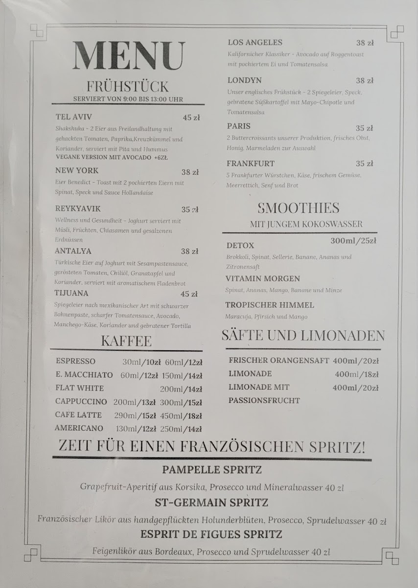 Menu Cafe Melba - Rog Mickiewicza I Boh. Warszawy-1