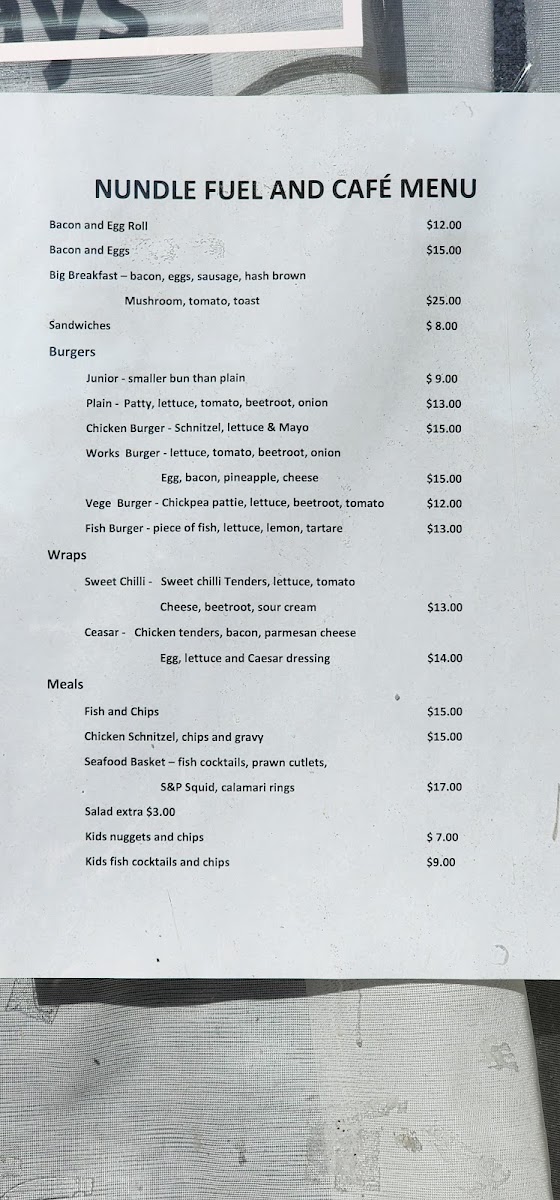 Menu Cafe Nundle On The Park-1