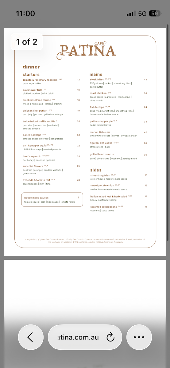 Menu Cafe Patina-6