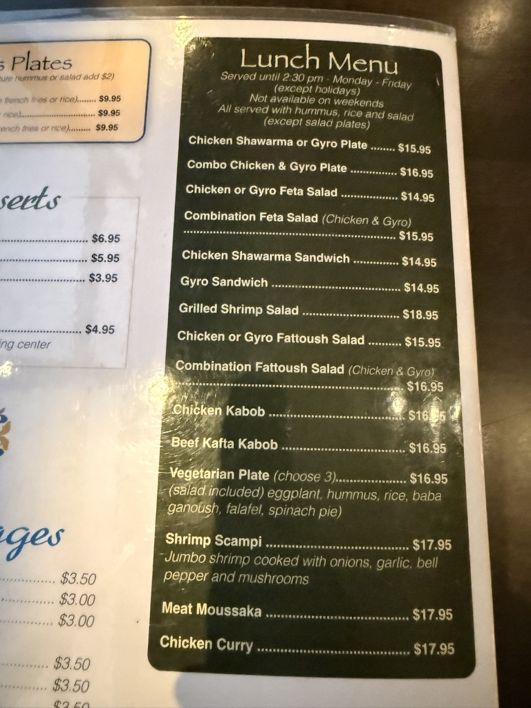 Menu Cafe Petra Greek & Lebanese Restaurant-9