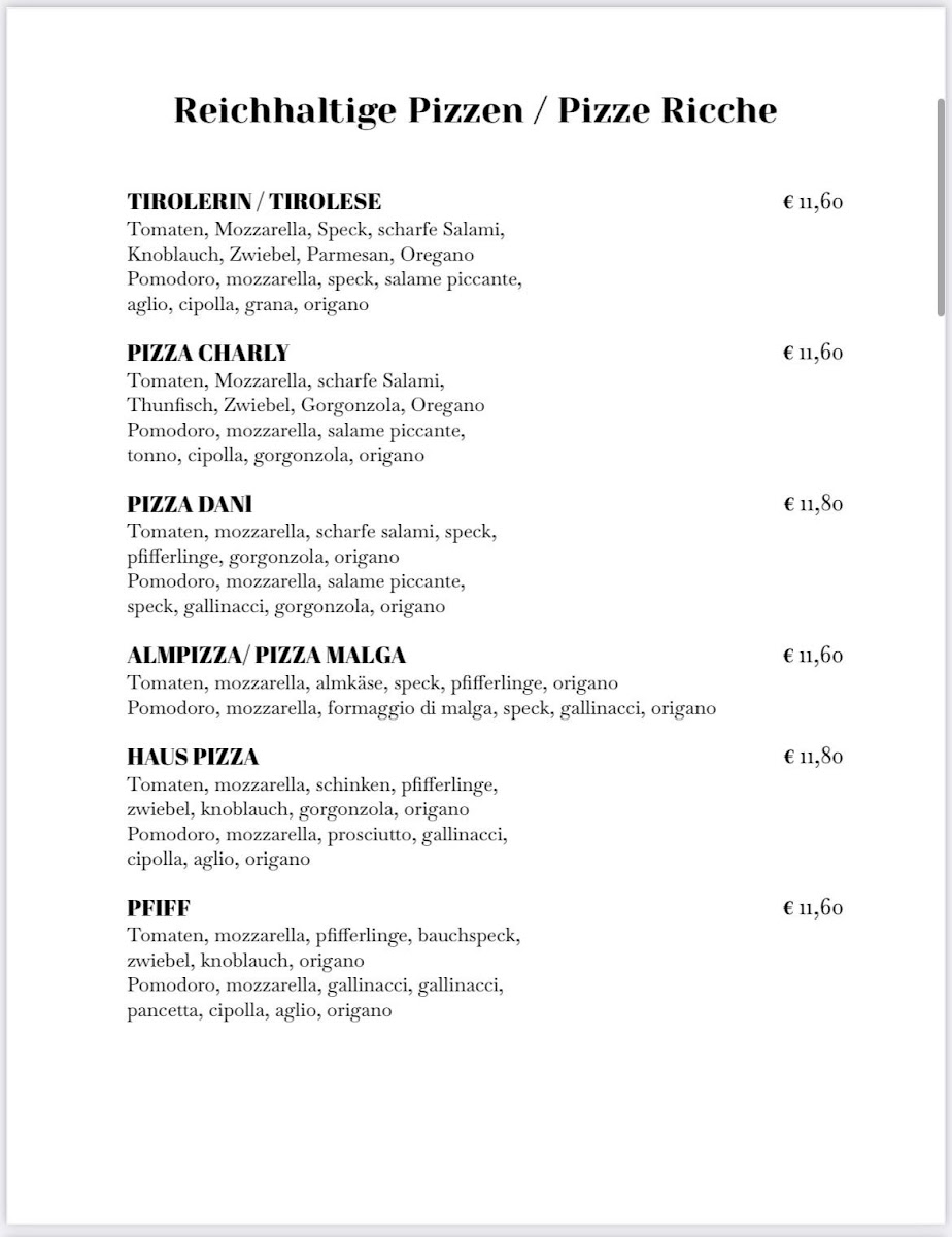 Menu Café Pizzeria Al Platzl-7