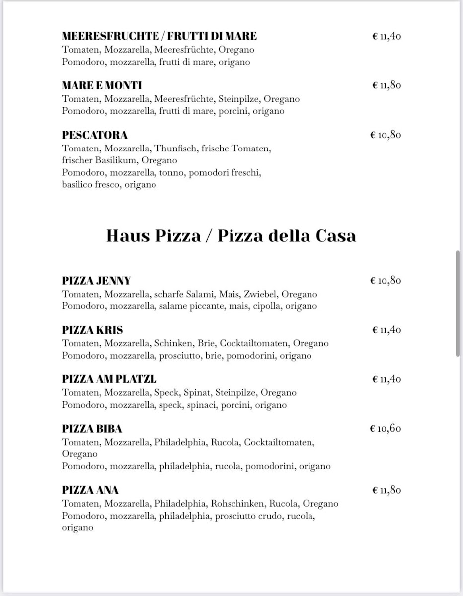 Menu Café Pizzeria Al Platzl-8
