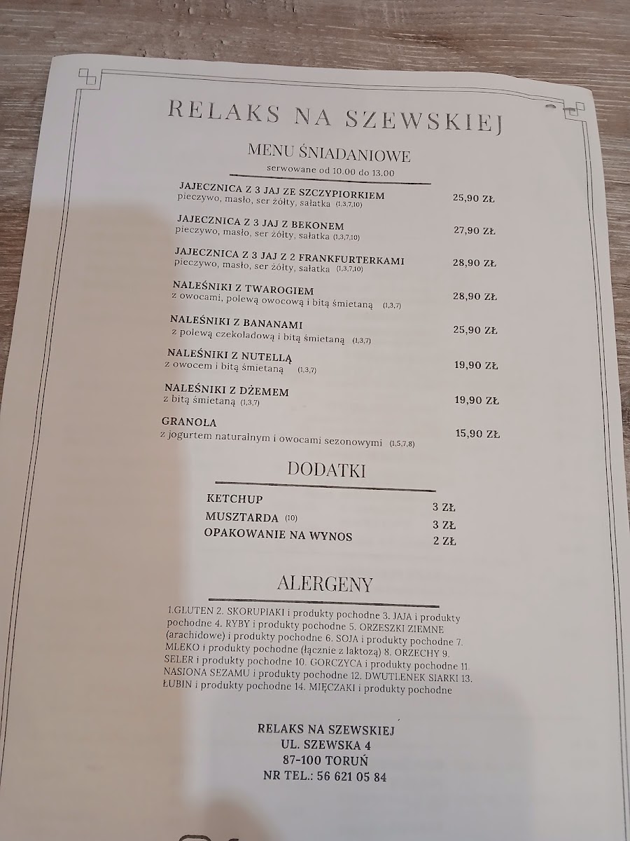 Menu Cafe Relaks Na Szewskiej-1