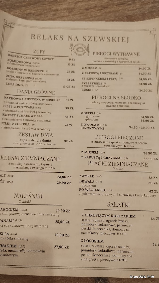 Menu Cafe Relaks Na Szewskiej-10