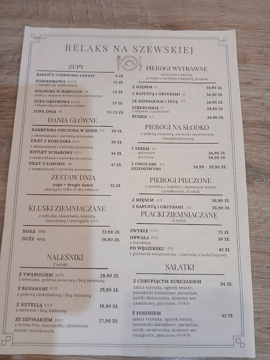 Menu Cafe Relaks Na Szewskiej-3