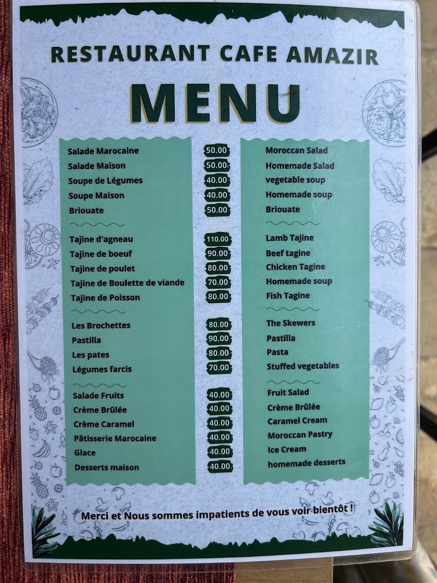 Menu Café Restaurant Amazir-2