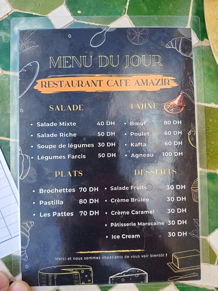 Menu Café Restaurant Amazir-3