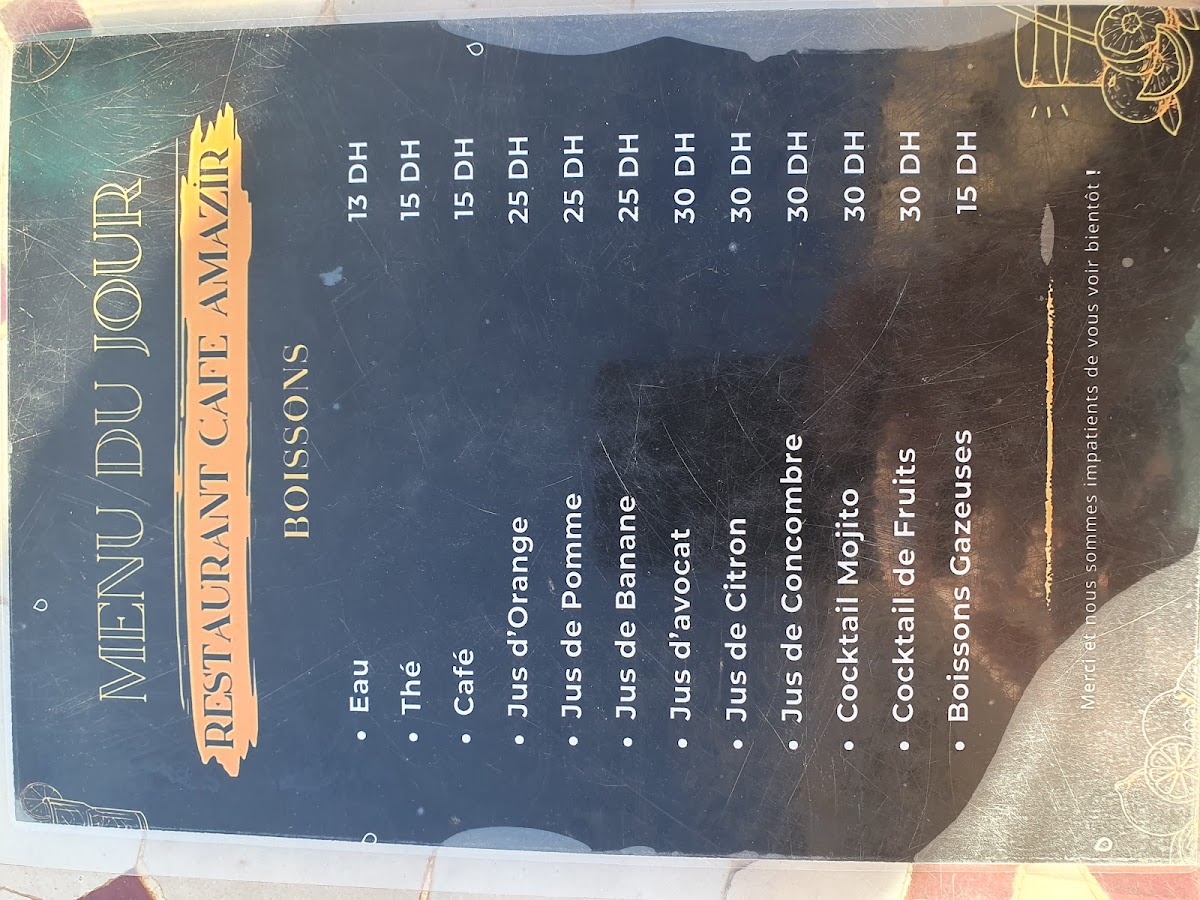 Menu Café Restaurant Amazir-8