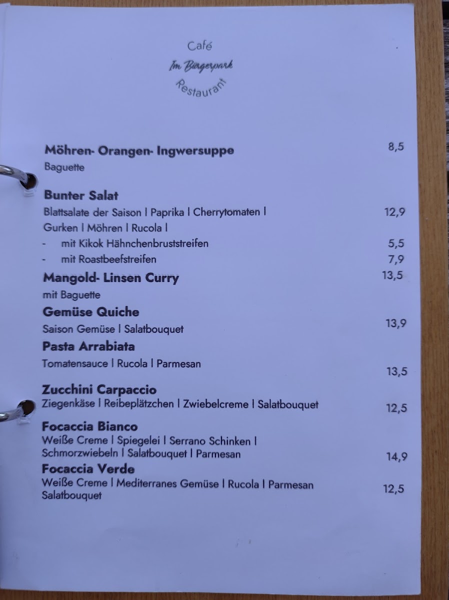 Menu Cafe Restaurant Im Bürgerpark-10