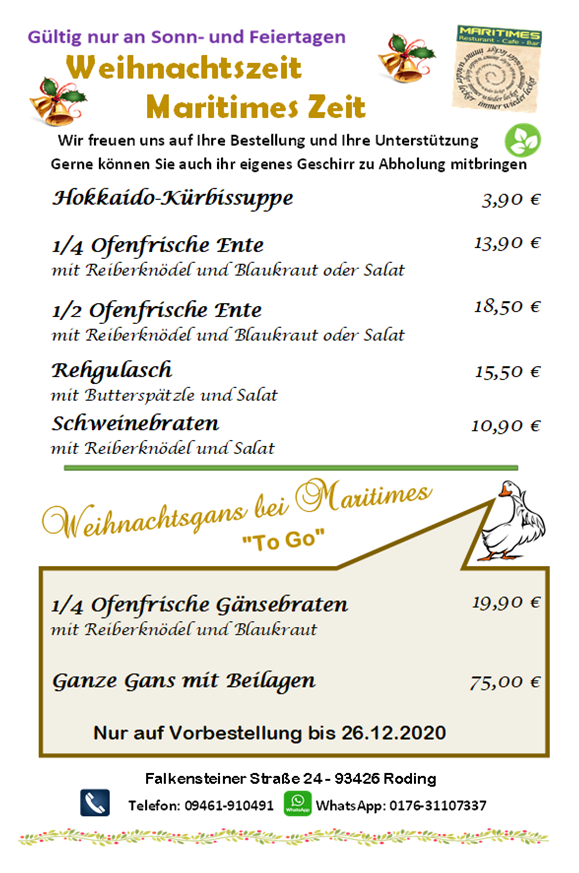 Menu Cafe Restaurant Maritimes-1
