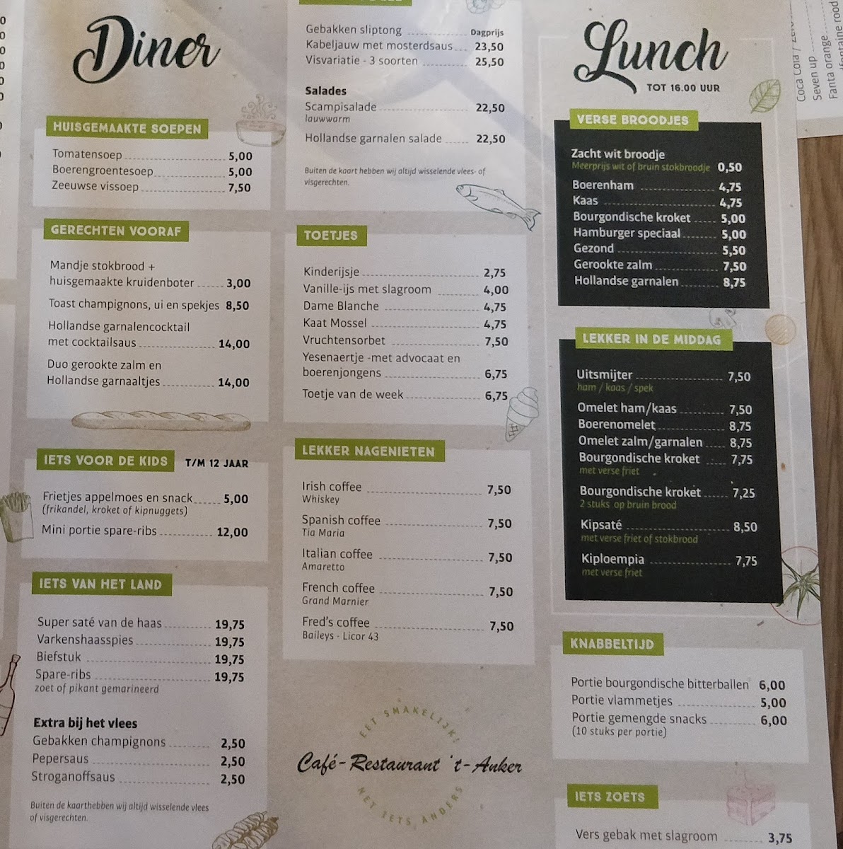 Menu Café-Restaurant 't Anker-2