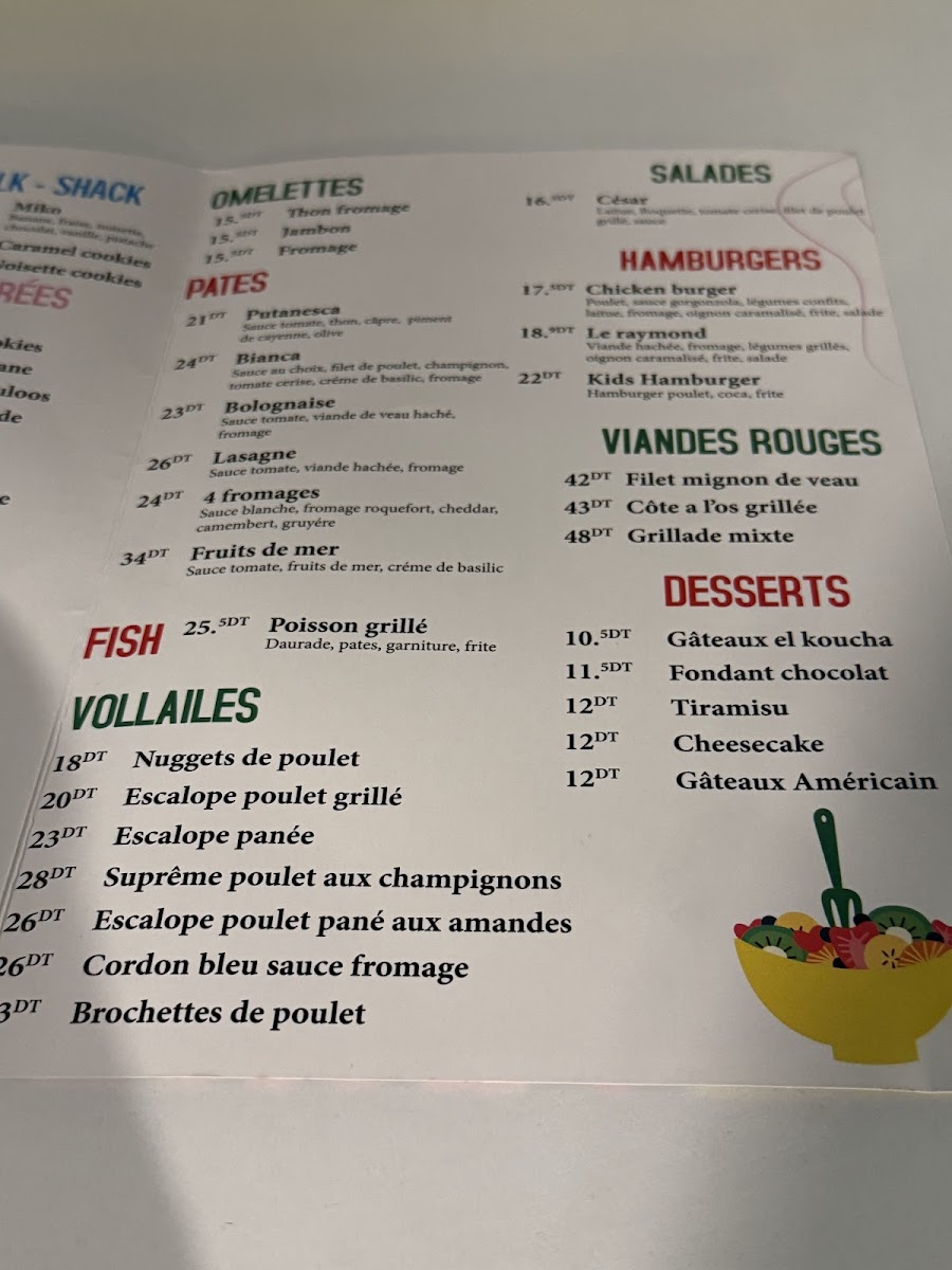 Menu Café Restaurant The Castle-1