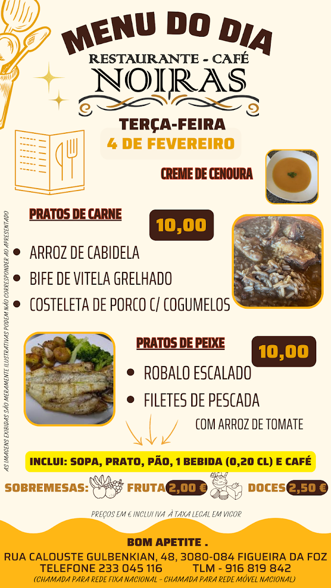 Menu Café Restaurante Noiras - Prato Do Dia-1
