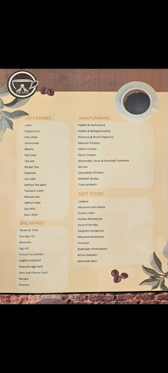 Menu Cafe Tehran-7
